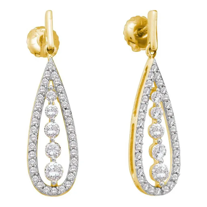 gndatlanta 14k Yellow Gold Round Diamond Teardrop Dangle Earrings 34 Cttw Earrings gndatlanta 14k Yellow Gold Round Diamond Teardrop Dangle Earrings 34 Cttw Earrings