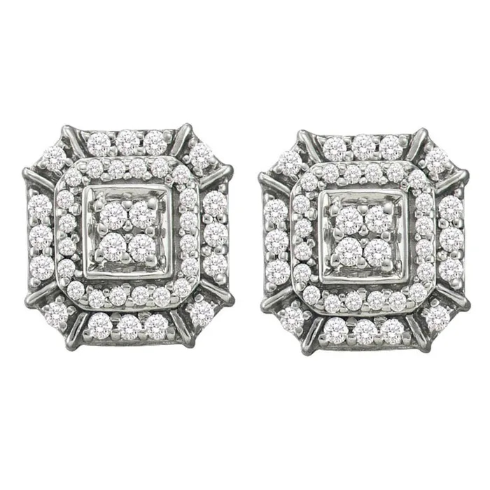 gndatlanta Earrings 10k Yellow Gold Round Diamond Octagon Frame Geometric Cluster Earrings 12 Cttw gndatlanta Earrings 10k Yellow Gold Round Diamond Octagon Frame Geometric Cluster Earrings 12 Cttw