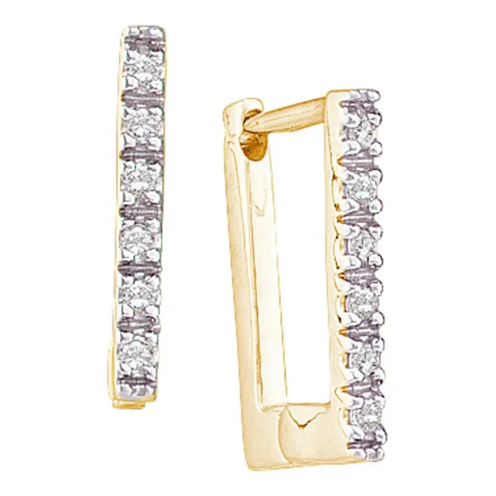 gndatlanta Earrings 14k Yellow Gold Round Diamond Rectangle Huggie Hoop Earrings 120 Cttw gndatlanta Earrings 14k Yellow Gold Round Diamond Rectangle Huggie Hoop Earrings 120 Cttw