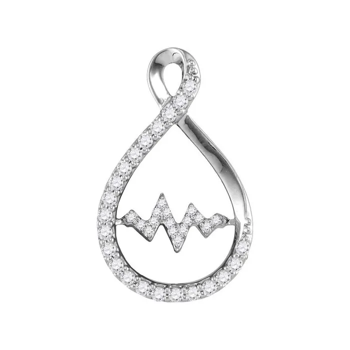 gndatlanta Necklaces 14kt White Gold Round Diamond Heartbeat Moving Twinkle Pendant 16 Cttw gndatlanta Necklaces 14kt White Gold Round Diamond Heartbeat Moving Twinkle Pendant 16 Cttw