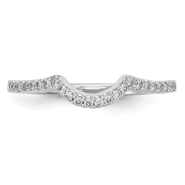 Goldia 14k White Gold 16 Ct Lab Grown Diamond VSSI G Concaved Band Ring Rings
