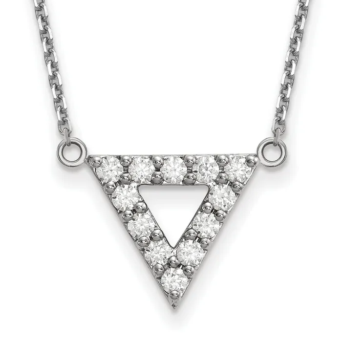 Goldia 14K White Gold Lab Grown Diamond VSSI G Triangle Necklace Necklaces
