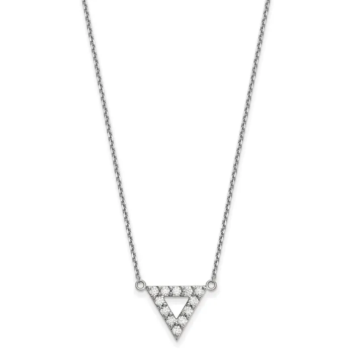 Goldia 14K White Gold Lab Grown Diamond VSSI G Triangle Necklace Necklaces