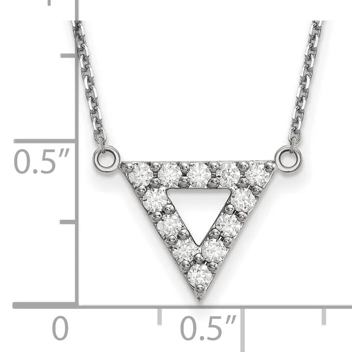 Goldia 14K White Gold Lab Grown Diamond VSSI G Triangle Necklace Necklaces