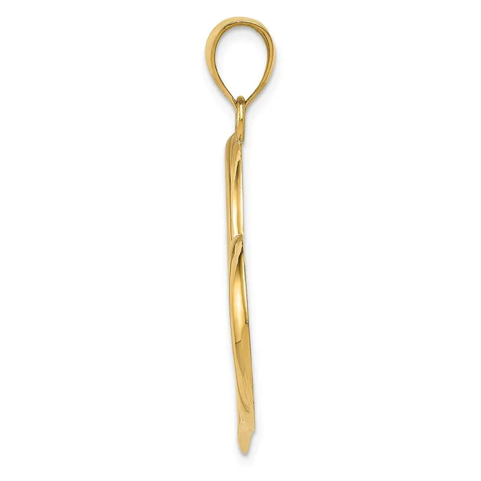 Goldia 14k Yellow Gold Polished Dangling Heart Pendant Necklaces