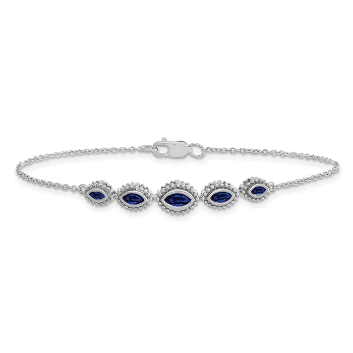 goldiaca Bracelets 14k White Gold Marquise Sapphire Bracelet