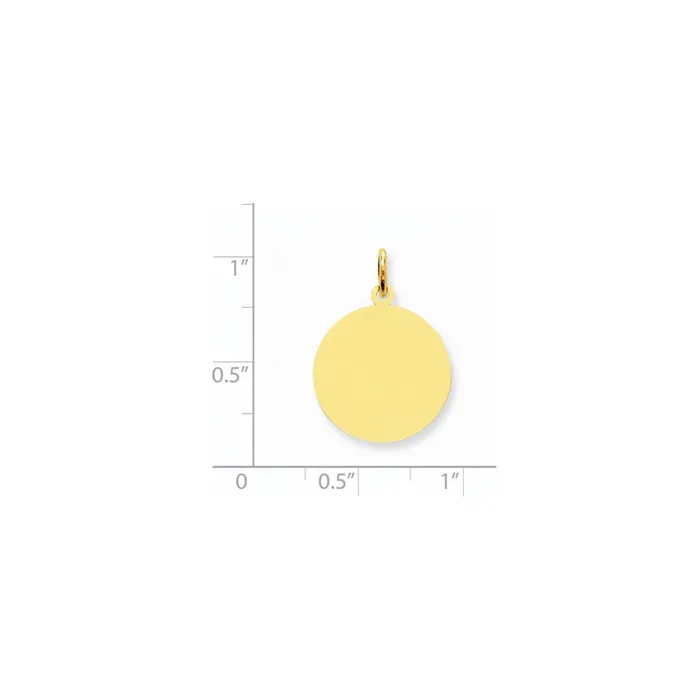 Goldia Charm Necklaces 14k Yellow Gold Round Disc Charm