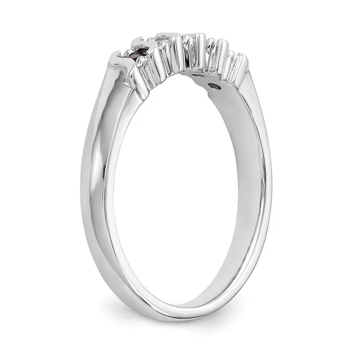 Goldiacom 14k White Gold Real Diamond wRuby Band Rings