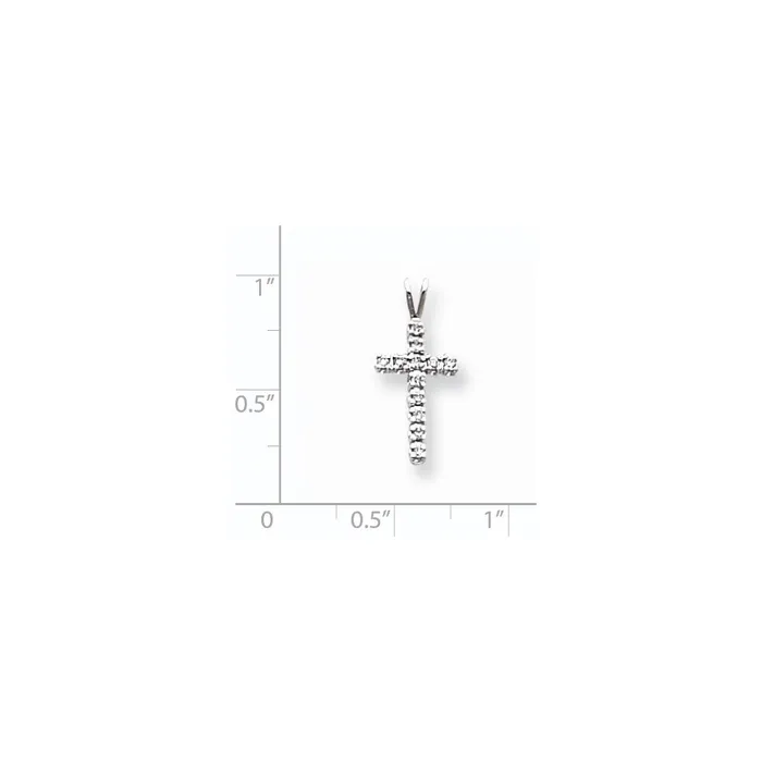 Goldiacom Necklaces 14k White Gold VS Diamond cross pendant