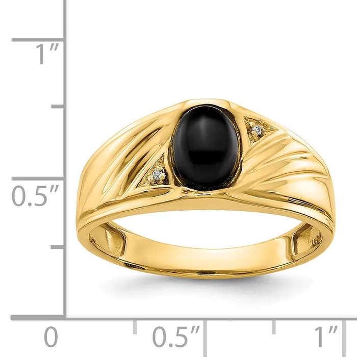 Goldiacom Rings 14K Yellow Gold AA Real Diamond mens ring