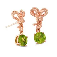 Goldia Earrings 60mm Peridot Rope Knot Drop Earrings in Sterling Silver with 18K Rose Gold Plate Goldia Earrings 60mm Peridot Rope Knot Drop Earrings in Sterling Silver with 18K Rose Gold Plate