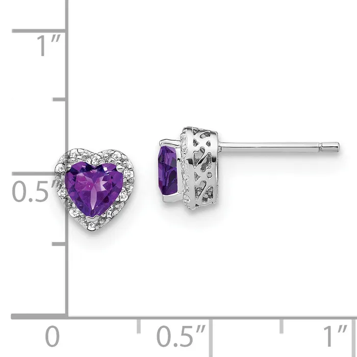 Goldia Earrings Sterling Silver Amethyst and Real Diamond Earrings