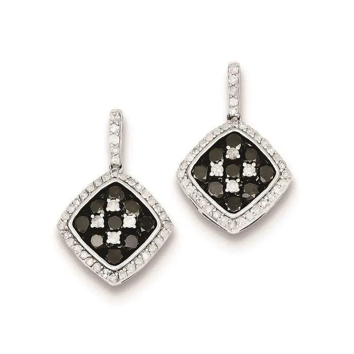 Goldia Earrings Sterling Silver Black u0026 White Diamond Earring