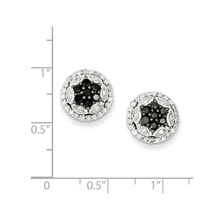 Goldia Earrings Sterling Silver Black u0026 White Diamond Earring