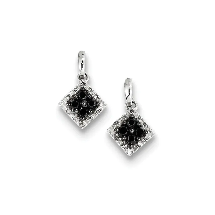 Goldia Earrings Sterling Silver Black u0026 White Diamond Earrings