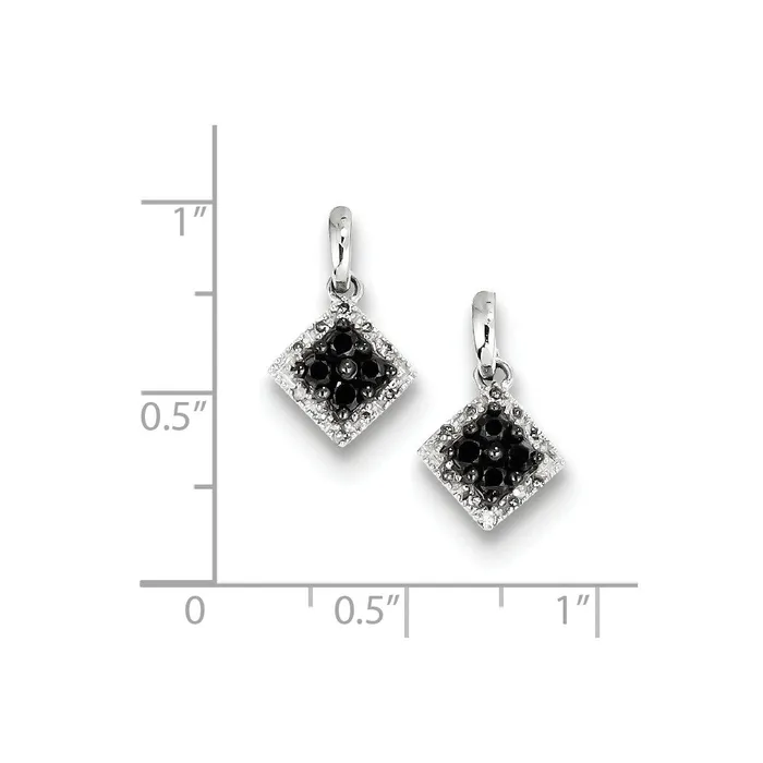 Goldia Earrings Sterling Silver Black u0026 White Diamond Earrings