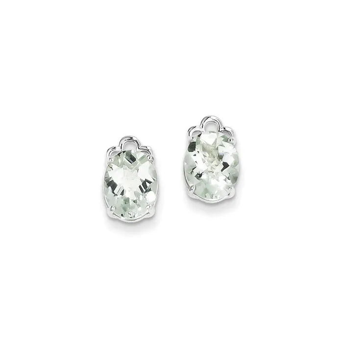 Goldia Earrings Sterling Silver Green Quartz Earrings