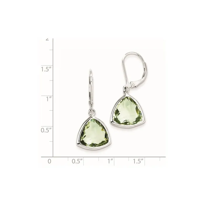 Goldia Earrings Sterling Silver Green Quartz Earrings