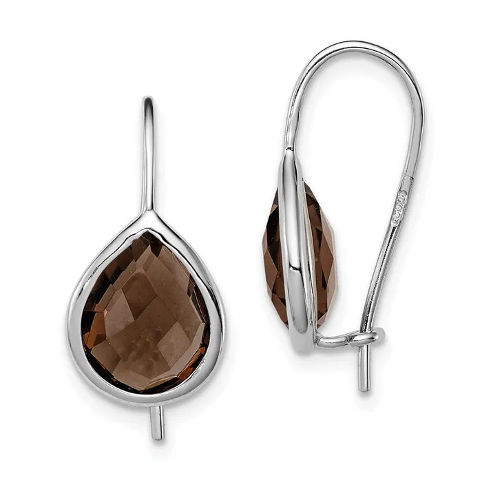 Goldia Earrings Sterling Silver Rhodium Plated Smoky Quartz Teardrop Earrings Goldia Earrings Sterling Silver Rhodium Plated Smoky Quartz Teardrop Earrings