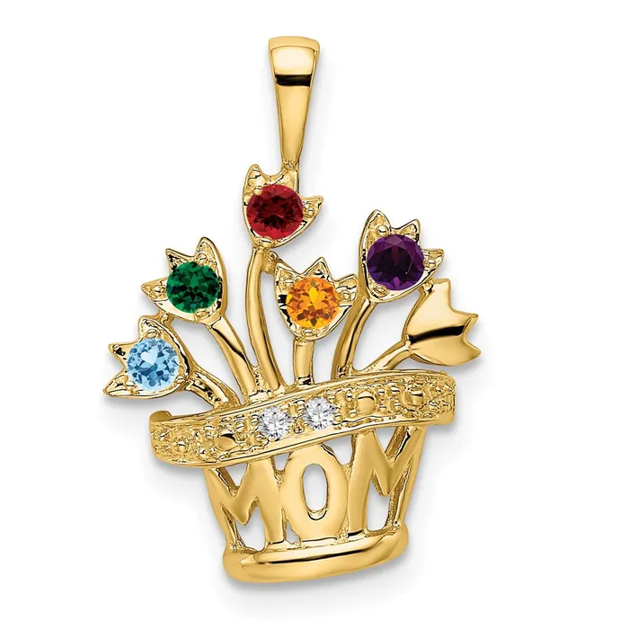Goldia Necklaces 14k Genuine Natural Diamond Mothers Pendant