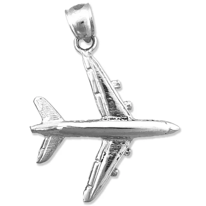 Goldia Necklaces 14K Gold 3D Four Engine Airplane Pendant