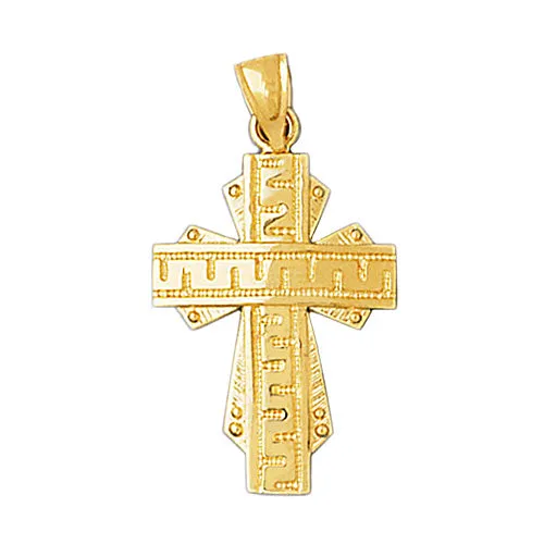 Goldia Necklaces 14K Gold Greek Key Cross Pendant