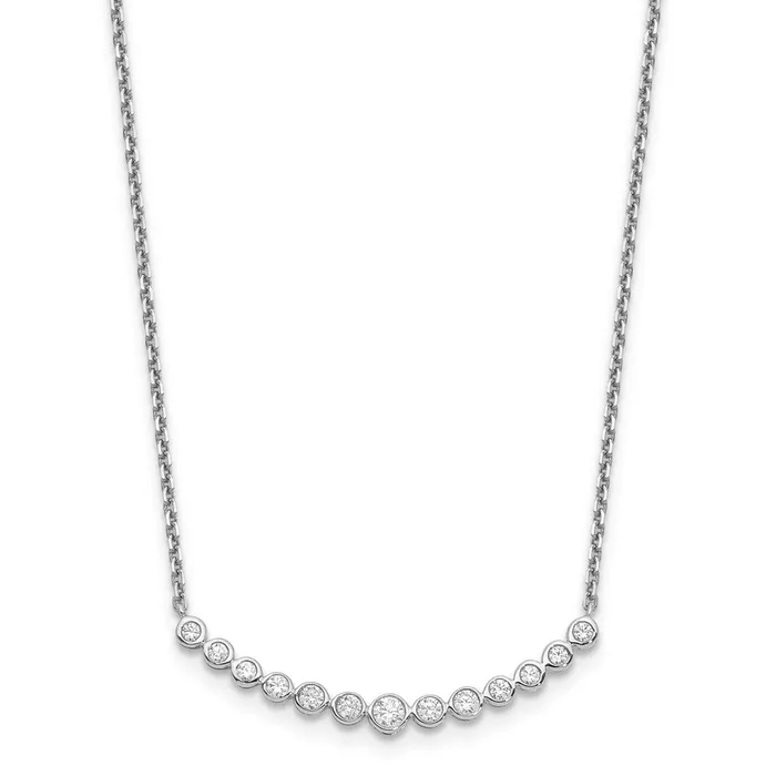 Goldia Necklaces 14k White Gold Real Diamond Fashion Pendant Necklace Goldia Necklaces 14k White Gold Real Diamond Fashion Pendant Necklace