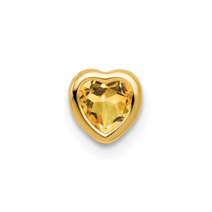 Goldia Necklaces 14K Yellow Gold 5mm Heart Citrine bezel pendant