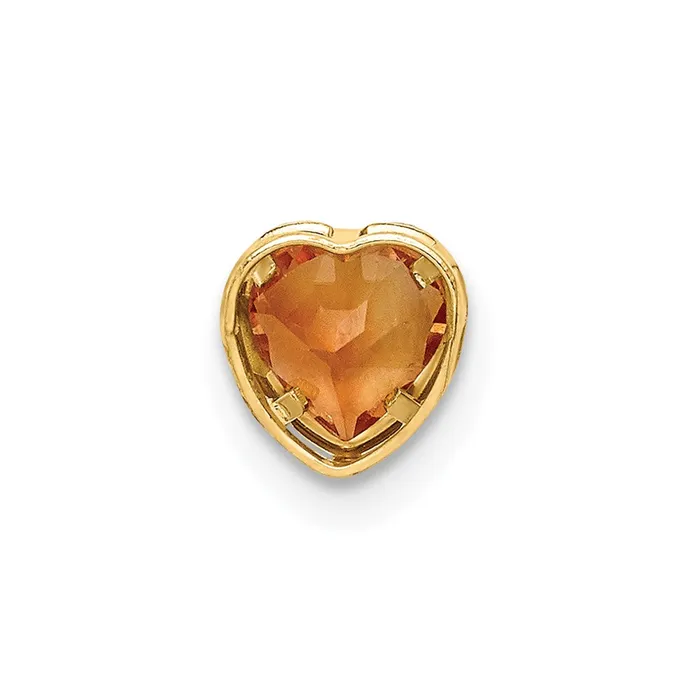 Goldia Necklaces 14K Yellow Gold 5mm Heart Citrine bezel pendant