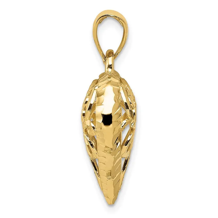 Goldia Necklaces 14k Yellow Gold Polished 3D Filigree Puffed Heart Pendant