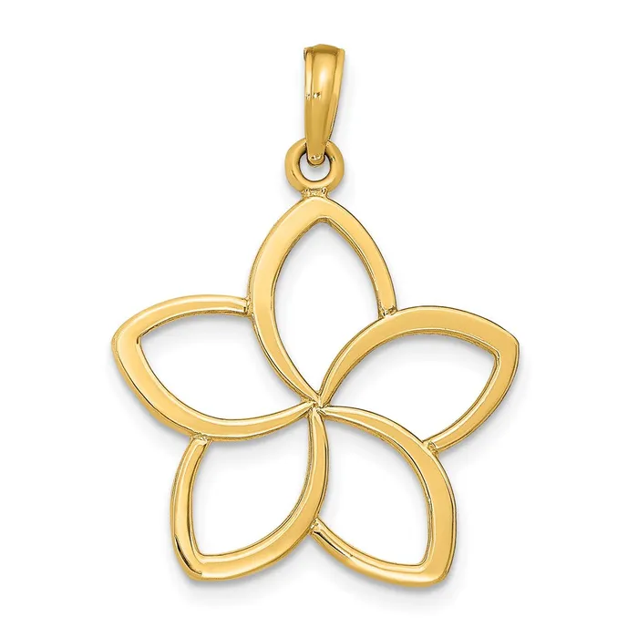 Goldia Necklaces 14k Yellow Gold Polished Cut Out Flower Pendant
