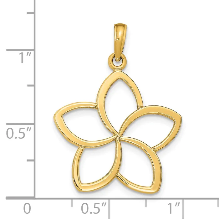 Goldia Necklaces 14k Yellow Gold Polished Cut Out Flower Pendant