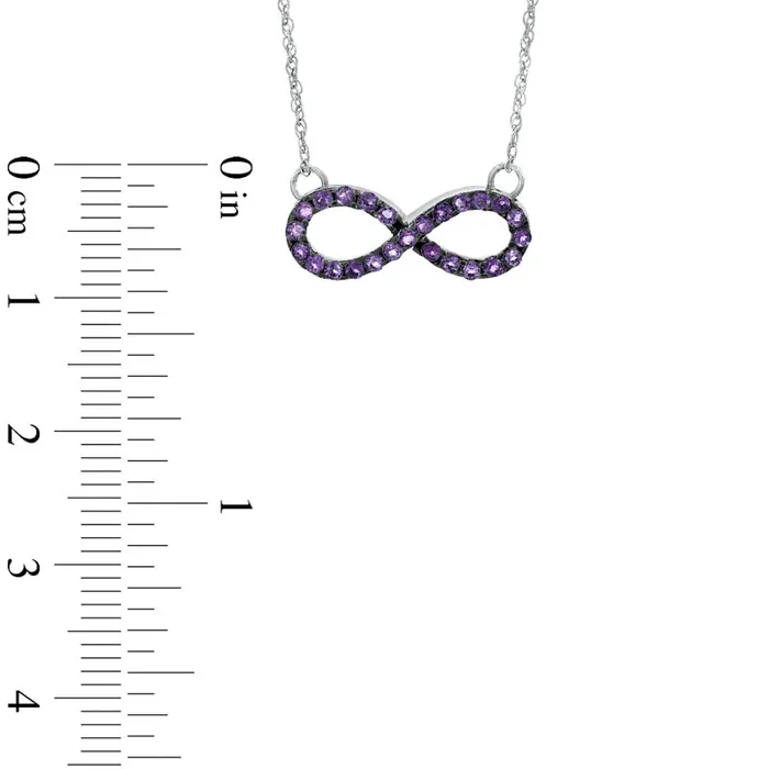 Goldia Necklaces Amethyst Sideways Infinity Necklace in Sterling Silver Goldia Necklaces Amethyst Sideways Infinity Necklace in Sterling Silver