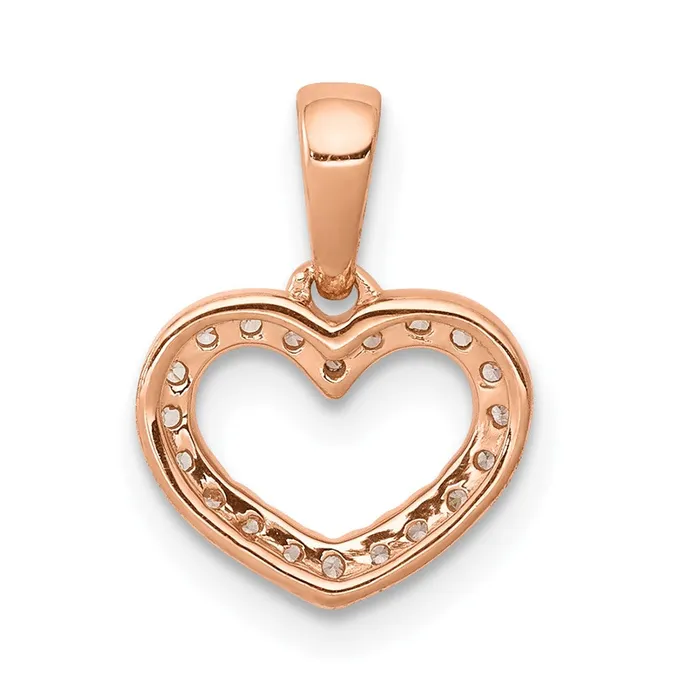 Goldia Necklaces Solid 14k Rose Gold 03ct Simulated CZ Heart Pendant Goldia Necklaces Solid 14k Rose Gold 03ct Simulated CZ Heart Pendant