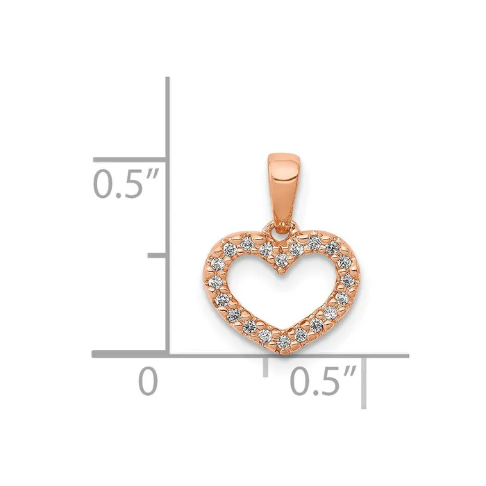 Goldia Necklaces Solid 14k Rose Gold 03ct Simulated CZ Heart Pendant Goldia Necklaces Solid 14k Rose Gold 03ct Simulated CZ Heart Pendant