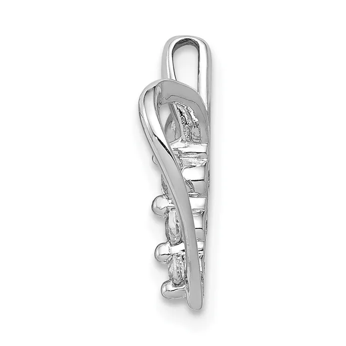 Goldia Necklaces Solid 14k White Gold 110ct Simulated CZ 3stone Heart Pendant
