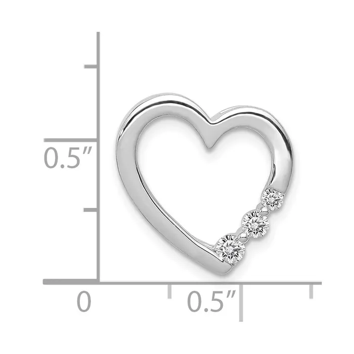 Goldia Necklaces Solid 14k White Gold 16ct Simulated CZ Heart Chain Slide Goldia Necklaces Solid 14k White Gold 16ct Simulated CZ Heart Chain Slide