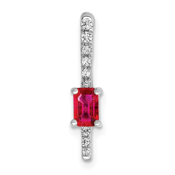 Goldia Necklaces Solid 14k White Gold Simulated CZ and 24 Ruby Fancy Chain Slide Goldia Necklaces Solid 14k White Gold Simulated CZ and 24 Ruby Fancy Chain Slide