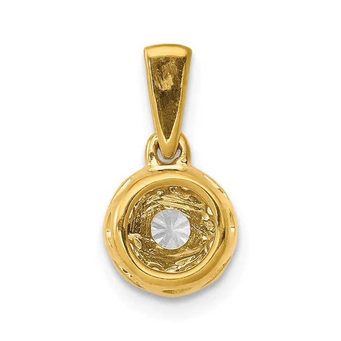 Goldia PreStyled Sets Solid 14k Yellow Gold 13ct Simulated CZ Circle Cluster Pendant