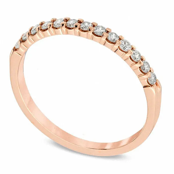 Goldia Rings 025 CT TW Natural Diamond Band in Solid 14K Rose Gold Goldia Rings 025 CT TW Natural Diamond Band in Solid 14K Rose Gold