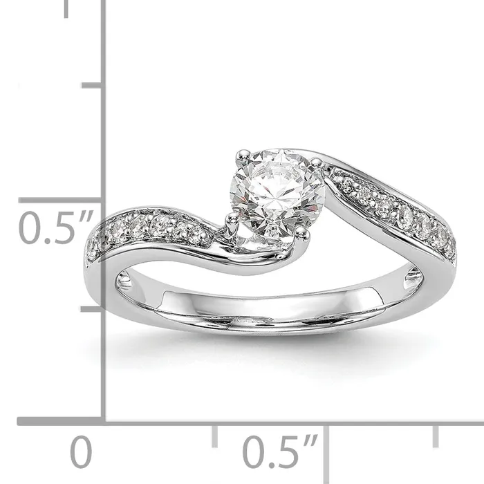 Goldia Rings 14k White Gold 58 Ct Lab Grown Diamond VSSI ByPass Engagement Ring