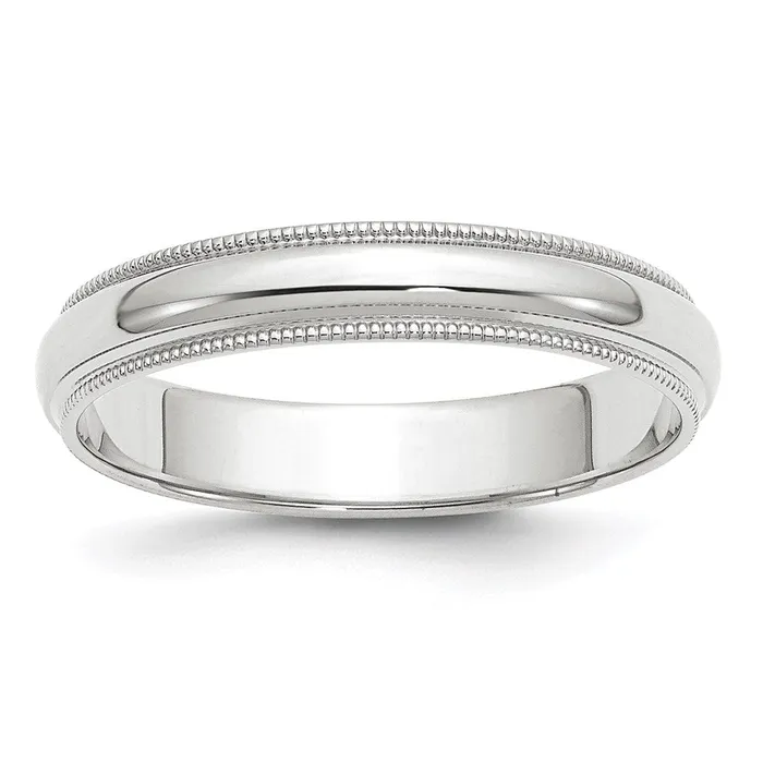 Goldia Rings Solid 14K Yellow Gold White Gold 4mm Milgrain MensWomens Wedding Band Ring Size 11