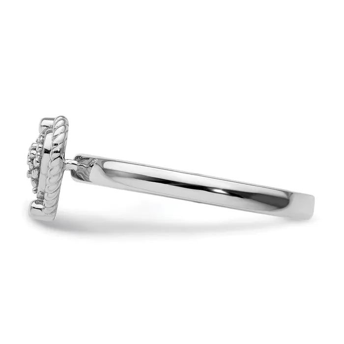 Goldia Rings Sterling Silver Stackable Expressions Heart Diamond Ring