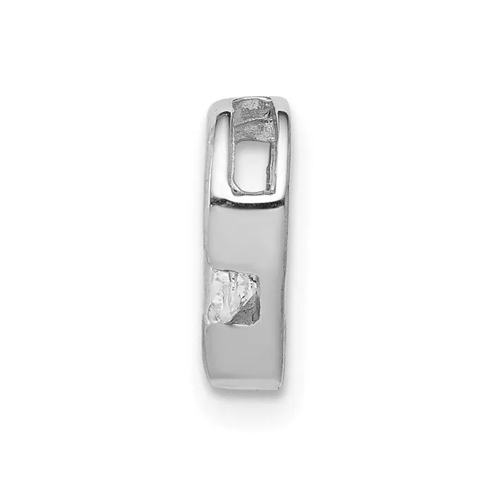 Goldia Solid 14k White Gold 120ct Simulated CZ Heart Chain Slide Necklaces