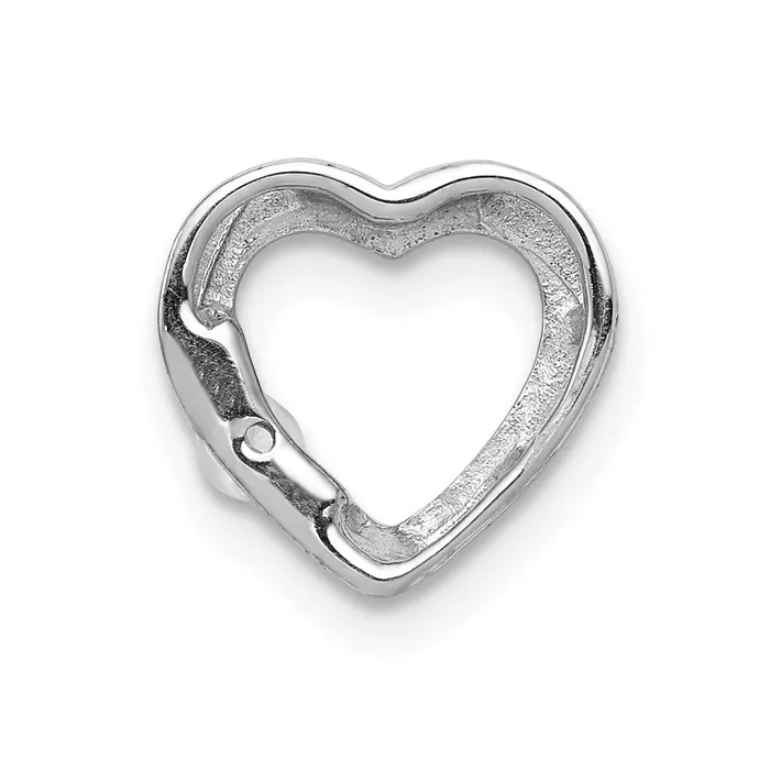 Goldia Solid 14k White Gold 120ct Simulated CZ Heart Chain Slide Necklaces