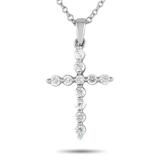 JMS always Necklaces Original LB Exclusive 18K White Gold 025ct Diamond Cross Pendant Necklace PN15344 JMS always Necklaces Original LB Exclusive 18K White Gold 025ct Diamond Cross Pendant Necklace PN15344