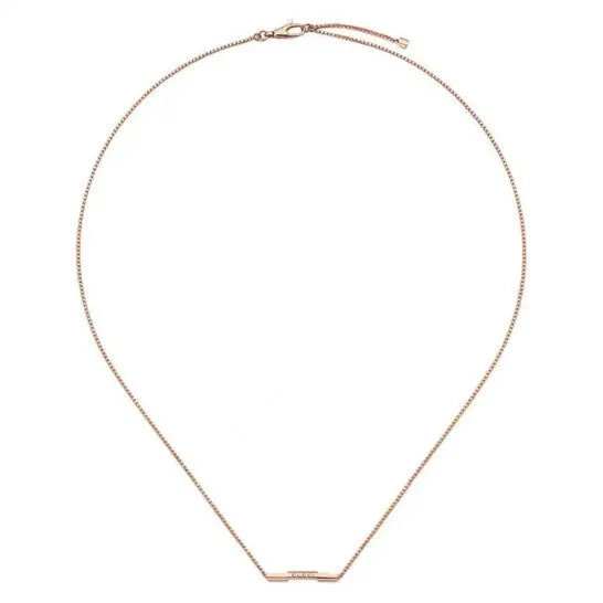 JMS always Necklaces Original Link to Love Necklace with Gucci Bar in Rose Gold JMS always Necklaces Original Link to Love Necklace with Gucci Bar in Rose Gold