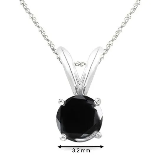 JMS always Necklaces Original Maulijewels Black Diamond 14 Carat 14K White Gold Solitaire Pendant With 18 14K White Gold Plated Sterling Silver Box Chain JMS always Necklaces Original Maulijewels Black Diamond 14 Carat 14K White Gold Solitaire Pendant With 18 14K White Gold Plated Sterling Silver Box Chain