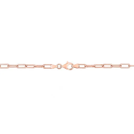 JMS always Original AMOUR 35mm Paperclip Chain Necklace In Rose Plated Sterling Silver 16 In Necklaces JMS always Original AMOUR 35mm Paperclip Chain Necklace In Rose Plated Sterling Silver 16 In Necklaces