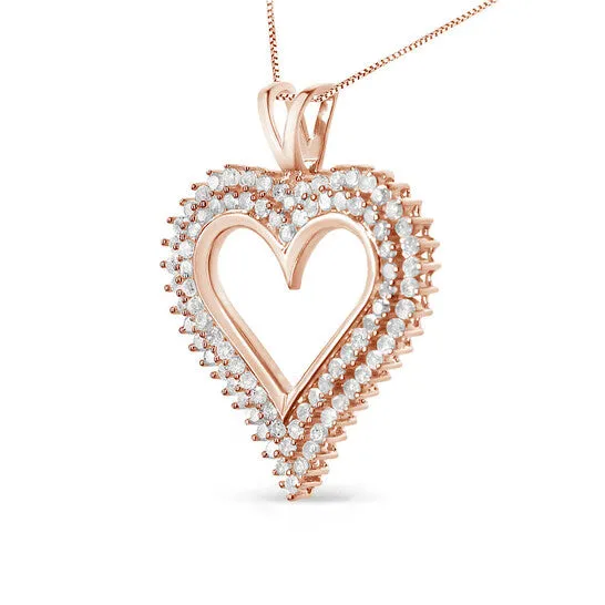 JMS always Original Haus of Brilliance 10K Rose Gold Plated 925 Sterling Silver 12 Cttw Diamond Heart 18 Pendant Necklace IJ Color I3 Clarity Necklaces JMS always Original Haus of Brilliance 10K Rose Gold Plated 925 Sterling Silver 12 Cttw Diamond Heart 18 Pendant Necklace IJ Color I3 Clarity Necklaces